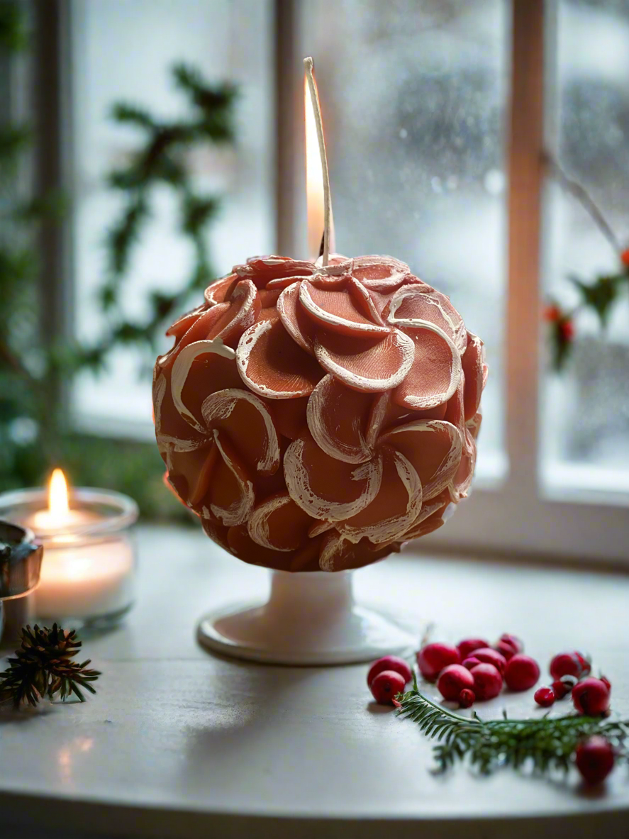 Hand painted Flowerball Candle
