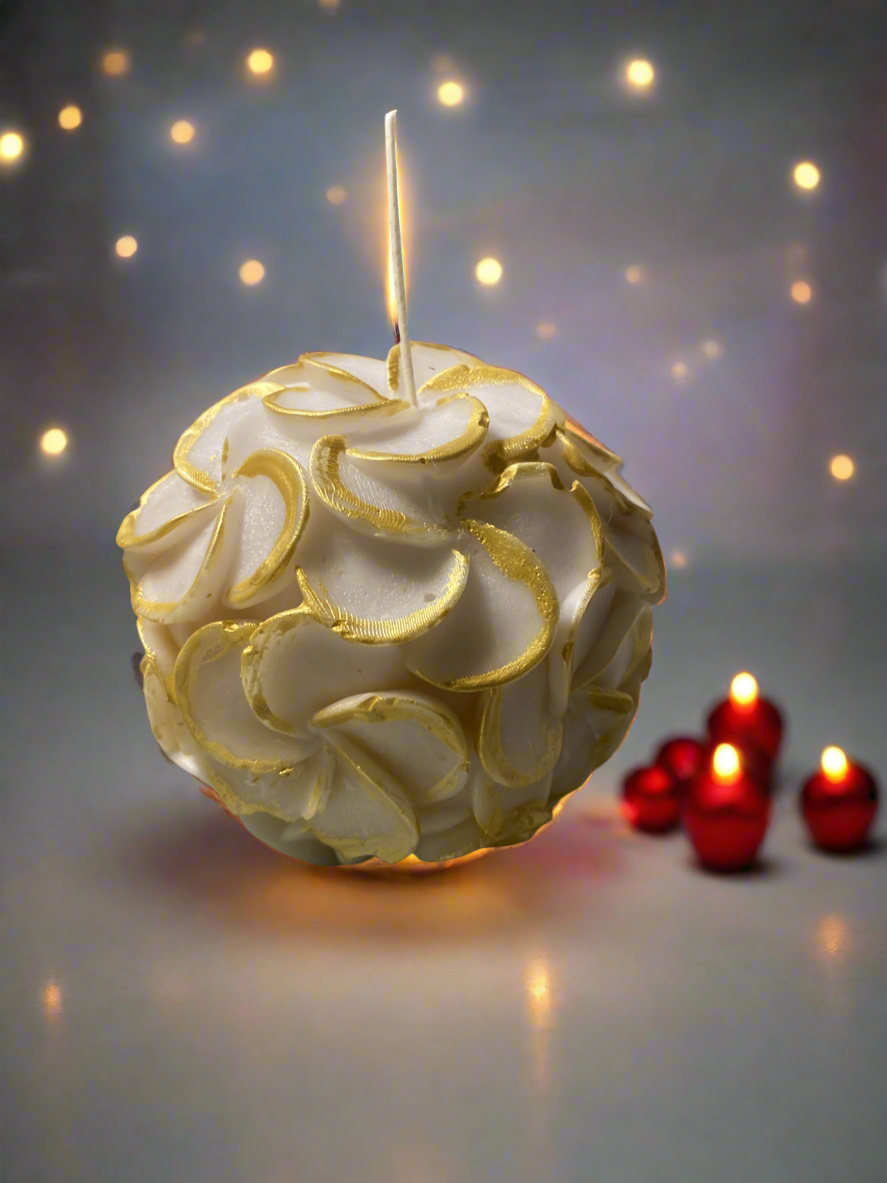 Hand painted Flowerball Candle