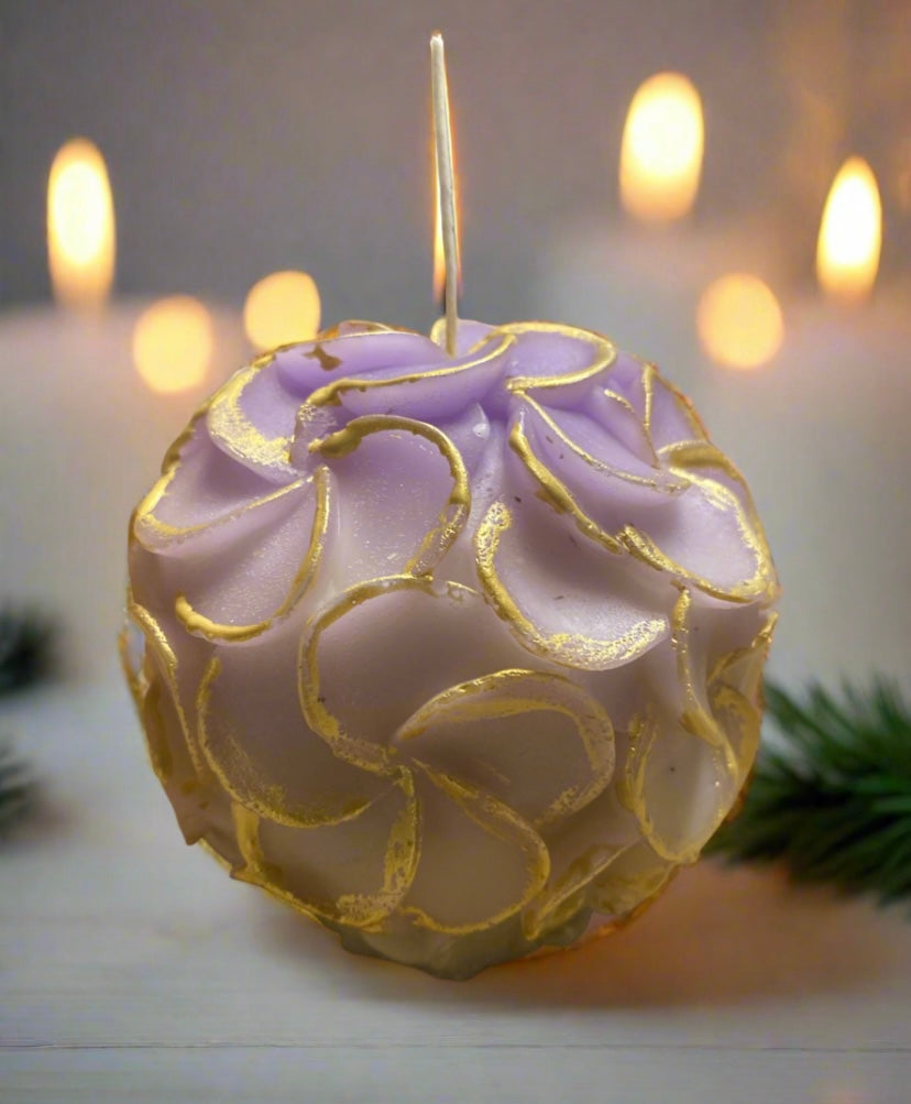 Hand painted Flowerball Candle