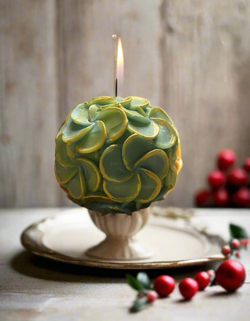 Hand painted Flowerball Candle
