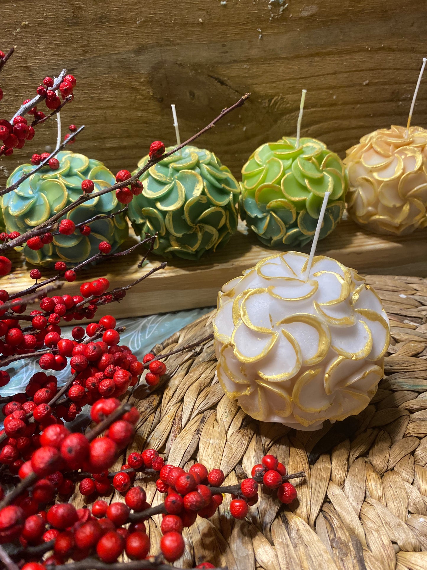 Hand painted Flowerball Candle